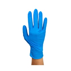 Med Vet International Dynarex Safe-Touch Blue Nitrile Exam Gloves - Non-Latex, X-Large, Powder-Free, Blue, 1000/Case