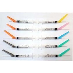 Med Vet International&nbsp;3mL (3Cc) Luer Lock Syringe With Safety Needle, 22g X 1.5in, 50/Box