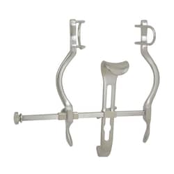 Med Vet International&nbsp;Miltex Pediatric Balfour Retractor, 4-7/8in, Spread, Fenestrated Side Blade, Solid Center Blade, German, 11-430