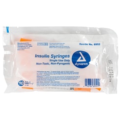 Med Vet International Dynarex insulin Syringe, 29g, 1/2