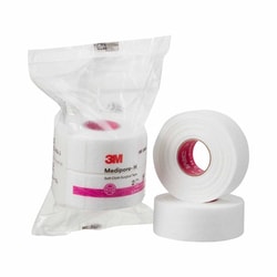 Med Vet International Perforated Medical Tape 3M Medipore H White 1 inch X 10 Yard Soft Cloth Nonsterile, 2861, 24/Case