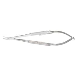 Med Vet International&nbsp;Miltex Microsurgery Needle Holder, Round Handles, Curved w/Locks, 5.25in, German, 17-1020
