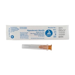 Med Vet International Dynarex Hypodermic Needle, Non-Safety, 26g, 1/2