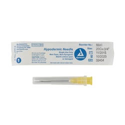 Med Vet International&nbsp;Dynarex Hypodermic Needle, Non-Safety, 20g, 3/4