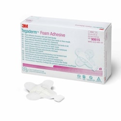 Med Vet International&nbsp;Foam Dressing 3M Tegaderm High Performance 2-3/4 X 2-3/4 inch With Border Film Backing Acrylic Adhesive Square Sterile, 90615, Each