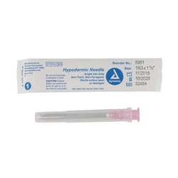 Med Vet International Dynarex Hypodermic Needle, Non-Safety, 18g, 1 1/2