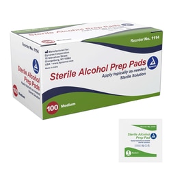 Med Vet International Dynarex Alcohol Prep Pad, Sterile, Medium, 2000/Case