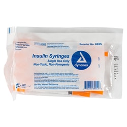 Med Vet International&nbsp;Dynarex insulin Syringe, 27g, 1/2