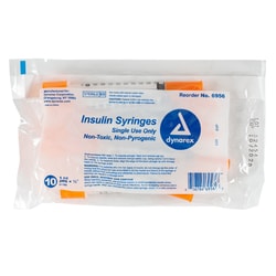 Med Vet International&nbsp;Dynarex insulin Syringe, 28g, 1/2
