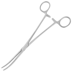Med Vet International&nbsp;Miltex Rumel Thoracic Artery Forceps, 8.75in, Full Curve, 2.5mm Tip, German, 25-784