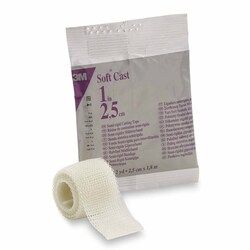 Med Vet International Cast Tape 3M Scotchcast Soft Cast 1 X 72 inch Fiberglass White, 82101, 10/Box