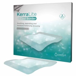 Med Vet International Hydrogel Wound Dressing Kerralite Cool Border Sheet 4 X 4 inch Sheet Sterile, Cwl1008, 5/Carton