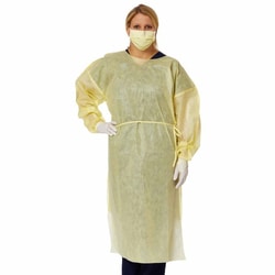 Med Vet International Quickcomply ProtectIVe Procedure Gown, X-Large, Yellow, Nonsterile, Aami Level 2, Disposable, Nonlv240Xl, 100/Case