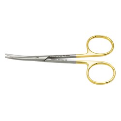 Med Vet International&nbsp;Miltex Blepharoplasty Scissors, Tungsten Carbide, Curved, Serrated, German, 4.5in, Pm-6435