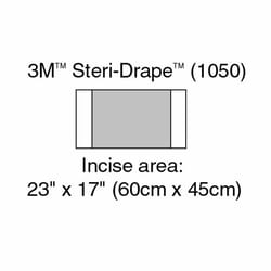 Med Vet International Surgical Drape 3M Steri-Drape Large Incise Drape 17 W X 23 L inch Sterile, 1050, 10/Box