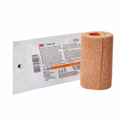 Med Vet International Cohesive Bandage 3M Coban Lf 4 inch X 5 Yard Self-Adherent Closure Tan Sterile Standard Compression, 2084S, Each