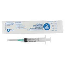 Med Vet International Dynarex Syringe With Needle - Luer Lock, 21g, 1
