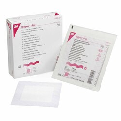 Med Vet International Adhesive Dressing 3M Medipore 6 X 6 inch Soft Cloth Square White Sterile, 3568, Each