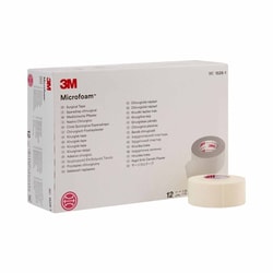 Med Vet International&nbsp;Medical Tape 3M Microfoam White 1 inch X 5-1/2 Yard Elastic / Foam Nonsterile, 1528-1, 12/Box