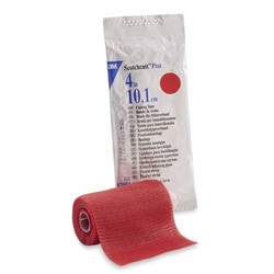 Med Vet International&nbsp;Cast Tape 3M Scotchcast Plus 4 inch X 12 Foot Fiberglass / Resin Red, 82004R, 10/Case