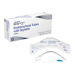 Med Vet International&nbsp;Dynarex Endotracheal Tubes w/ Stylette - Cuffed, 4.0 mm, 10/Box