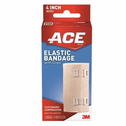 Med Vet International Elastic Bandage 3M Ace 4 inch Width Clip Detached Closure Tan Nonsterile Standard Compression, 207313, Each