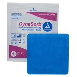 Med Vet International&nbsp;Dynarex Sterile Dynasorb Super Absorbent Dressing, Non-Adhering, 6