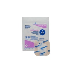 Med Vet International Dynarex Sterile Siligentle Silicone Bordered Foam Dressing, 2
