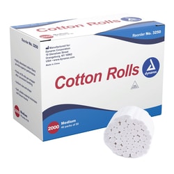 Med Vet International&nbsp;Dynarex Cotton Rolls, #2, Medium, 20000/Case