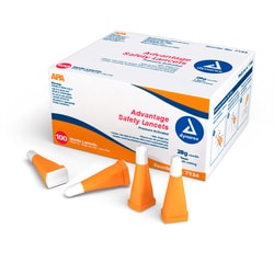 Med Vet International&nbsp;Dynarex Advantage Pressure ActIVated Safety Lancets - Sterile, 28g, 1.8 mm, 1000/Case