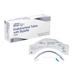 Med Vet International&nbsp;Dynarex Endotracheal Tubes w/ Stylette - Cuffed, 9.0 mm, 10/Box
