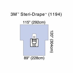 Med Vet International Orthopedic Drape 3M Steri-Drape Arthroscopy Drape With Pouch 89 W X 125 L inch Sterile, 1194, 5/Case