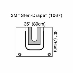 Med Vet International Orthopedic Drape 3M Steri-Drape U-Pouch 35 W X 30 L inch Sterile, 1067, 20/Case