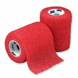 Med Vet International Cohesive Bandage 3M Coban 3 inch X 5 Yard Self-Adherent Closure Red Nonsterile Standard Compression, 1583R, Each
