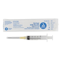 Med Vet International Dynarex Syringe With Needle - Luer Lock, 20g, 1.5