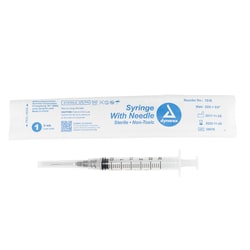 Med Vet International&nbsp;Dynarex Syringe With Needle - Luer Lock, 22g, 3/4