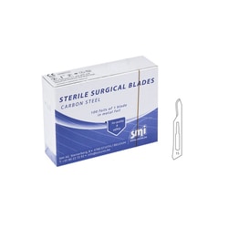 Med Vet International&nbsp;Size 15 Carbon Steel Sterile Surgical Blades, 100/Box