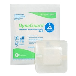 Med Vet International Dynarex Sterile Dynaguard Waterproof Composite Dressing, 4
