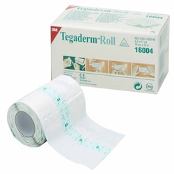 Med Vet International Transparent Film Dressing 3M Tegaderm 4 inch X 11 Yard 2 Tab DelIVery Roll Nonsterile, 16004, 4/Case