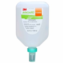 Med Vet International Hand Sanitizer 3M Avagard 1,000 mL Ethyl Alcohol Foaming Pump Bottle, 9322A, 5/Case