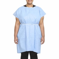 Med Vet International Patient Exam Gown X-Large Blue Disposable, 70260N, 25/Case