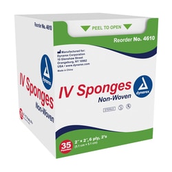 Med Vet International&nbsp;Dynarex Sterile IV Sponge, Non-Woven, 2