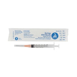 Med Vet International&nbsp;Dynarex Syringe With Needle - Luer Lock, 25g, 1