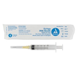 Med Vet International&nbsp;Dynarex Syringe With Needle - Luer Lock, 20g, 1