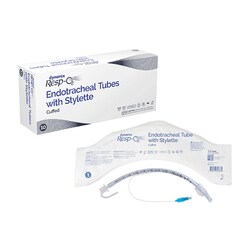 Med Vet International&nbsp;Dynarex Endotracheal Tubes w/ Stylette - Cuffed, 7.5 mm, 10/Box