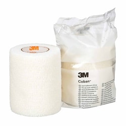 Med Vet International Cohesive Bandage 3M Coban 3 inch X 5 Yard Self-Adherent Closure White Nonsterile Standard Compression, 1583W, 24/Case