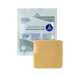 Med Vet International Dynarex Sterile Curafoam Ag Silver Foam Dressing,
