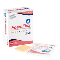 Med Vet International Dynarex Sterile Foamflex Foam Dressing, Non-Adhesive, Waterproof, 2