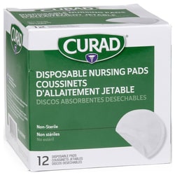 Med Vet International Curad Disposable Nursing Pads With Adhesive Strips 12/Box