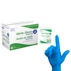Med Vet International Dynarex Nitrile Exam Gloves in A Bag, X-Large, Powder-Free, Blue, 2 Pairs/Bag, 500 Bags/Case